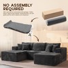XIZZI No Assembly Needed Modular Deep Seating Sectional Sofa, Pure Sponge Structure Plush Polyester, Standard/Upgraded w/ Ottoman in Beige/Black/Gray - 4 of 4