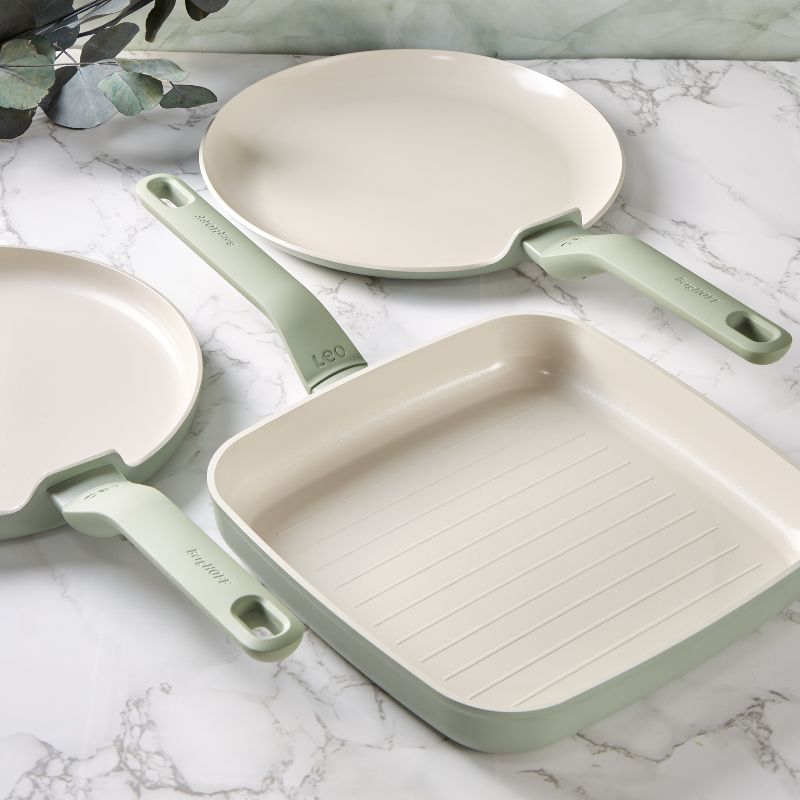 BergHOFF Balance 3Pc Non-stick Ceramic Specialty Cookware Set, Recycled Aluminum, Sage, 3 of 8