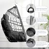 KWPZQEB Hammock Chair Hanging Rope Swing - Rattan Egg Hanging Swing Chair with Cushions - Max 270 Lbs - for Indoor or Outdoor - 4 of 4