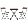 vidaXL Folding Bistro Set Brown PE rattan, powder-coated steel Compact - 3 of 4