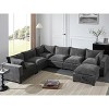 118'' U-Shaped Modular Sectional Sofa with Storage Ottoman, 7 Seats, Chenille Upholstery, Oversized Cushions, for Living Room or Apartment - 3 of 4
