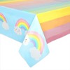 Blue Panda 3 Pack Pastel Rainbow Tablecloth for Baby Shower Decorations, Unicorn Birthday Party (54 x 108 In) - 4 of 4