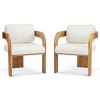 Dining Chairs Set of 2 with Boucle Upholstery,Removable Pillow Back and Solid Wood Frame for Dining Room-Baofuwish - 3 of 4