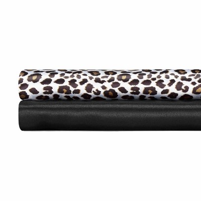 Queen Leopard Print Satin Microfiber Bedding Set