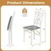 Costway Folding Kitchen Chairs Set of 2/4 with Rubber Wood Frame Padded Seat with PVC Leather White/Brown - 3 of 4