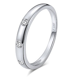 Wedding Bridal Band Ring for Women Sterling Silver Cz Ginger Lyne Collection - 1 of 4