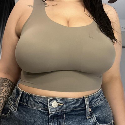 Floatley to The T-Shirt Scoop Neck Bra for Women, Silky Comfort Wirefree  Seamless Grip Band Pullover Bra with Removable Pads Agate Gray at   Women's Clothing store