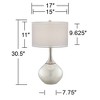 Possini Euro Design Swift Modern Table Lamp 30 1/2" Tall Mercury Glass with Dimmer Double Drum Shade for Bedroom Living Room House Bedside Nightstand - 4 of 4