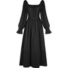 Anna-Kaci Women's Smocked Long Sleeve Swiss Dot Lined Maxi Tie Neck Square Detail Dress - 4 of 4