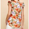 Women's Floral Print Ruffled Short Sleeve Top - les amis - 2 of 3