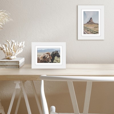 White 5x7 Wood Picture Frame with Glass Cover