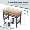 Syemin Adjustable Work Stands with Metal Frame and Wheels, Heavy Duty Sawhorses for Workshop, Garage, Home, Office , Brown, 48"*23.62"*39.37" - 3 of 4