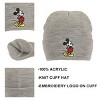 Mickey Mouse Mickey Embroidery Heather Gray Acrylic Knit Standard Cuff Beanie - 2 of 4