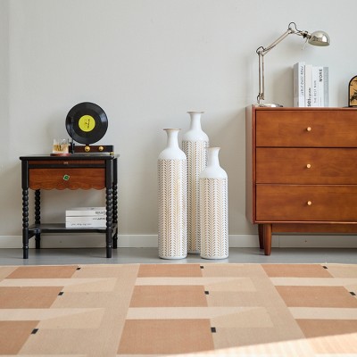 Floor metal vase modern style decoration home white metal vase 3-piece set gorgeous home decoration