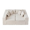 104-Inch Corduroy L-Shaped Sectional: Luxury 4-Piece Modular Sofa, Foam-Filled - Ideal for Living Room and Bedroom - 2 of 4