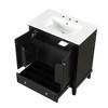 NicBex 30" Bathroom Vanity with Sink, Bathroom Cabinet Storage with 1 Functional Drawer and 2 Spacious Cabinet Doors for Bathroom, Black - 3 of 4