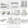 Bacati - Little Dino Boys Grey Solid Crib Rail Guard Cover set of 2 Small Side - 4 of 4