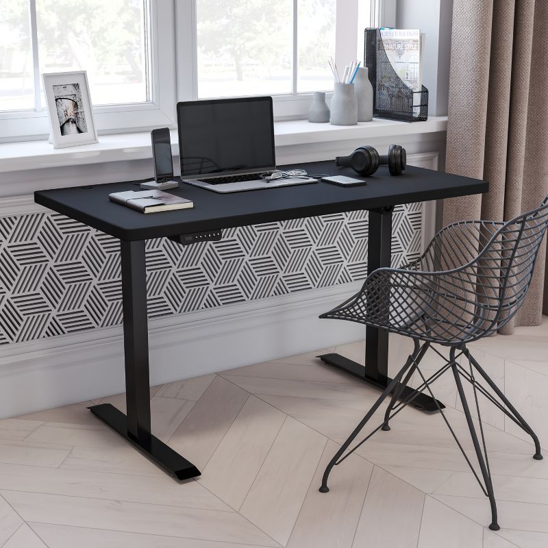 Flash Furniture Electric Height Adjustable Standing Desk - Table Top 48" Wide - 24" Deep, 3 of 18