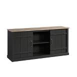 Farmhouse TV Stand for TVs up to 70" with Oak Accent Raven Oak - Sauder