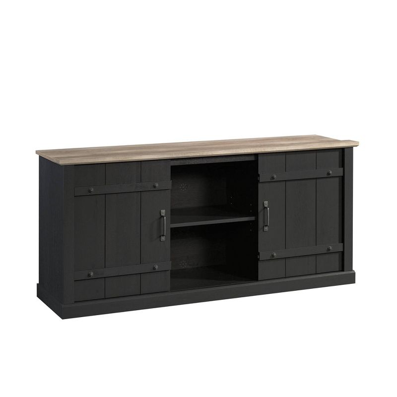 Farmhouse TV Stand for TVs up to 70&#34; with Oak Accent Raven Oak - Sauder, 1 of 9
