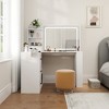 FONTOI 47.2"W Makeup Vanity Desk with Lights and 3 Large Drawers and Adjustable Mirror for Bedroom Dressing Room, White, 47.24"*26.61"*53.54" - 2 of 4