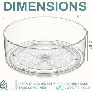 Home Intuition Round Plastic Clear Lazy Susan Turntable Food Storage Container for Kitchen - 1 of 4