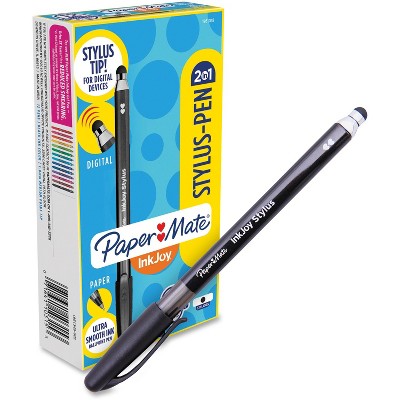 Paper Mate Inkjoy Stylus Ballpoint Pen Medium Point Black Ink Dozen  (1951348) : Target