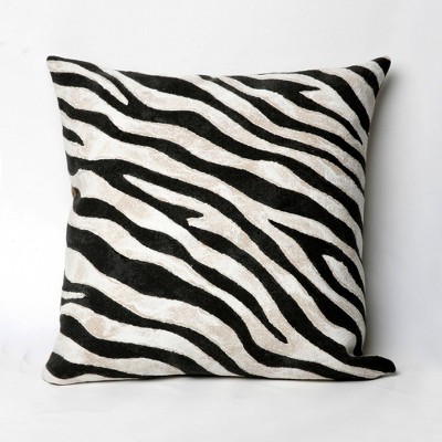 20"x20" Oversize Visions Zebra Indoor/Outdoor Square Throw Pillow Black - Liora Manne