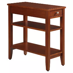 American Heritage 3 Tier End Table with Drawer Cherry - Breighton Home