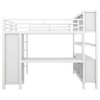 Bellemave Full Size Loft Bed with Wardrobe and Storage Cubes,Heavy Duty Loft Bed with Desk, Storage Shelf and Guardrail, White - 4 of 4