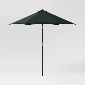 9' Round Outdoor Patio Market Umbrella with Black Pole - Room Essentials™ - 1 of 4