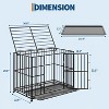 Dog Crate, Heavy Duty Stainless Steel Dog Kennel Indoor Escape Proof with Wheels and Removable Tray, Dog Cage Stackable - 2 of 4