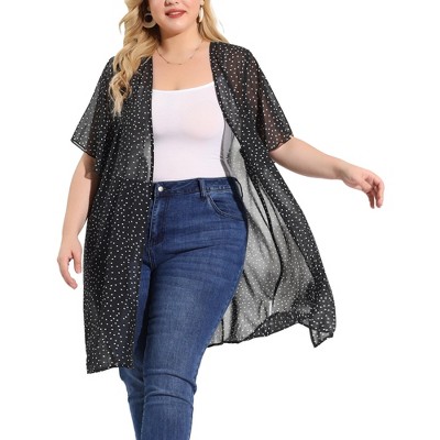 Women's plus size 2025 short sleeve cardigan