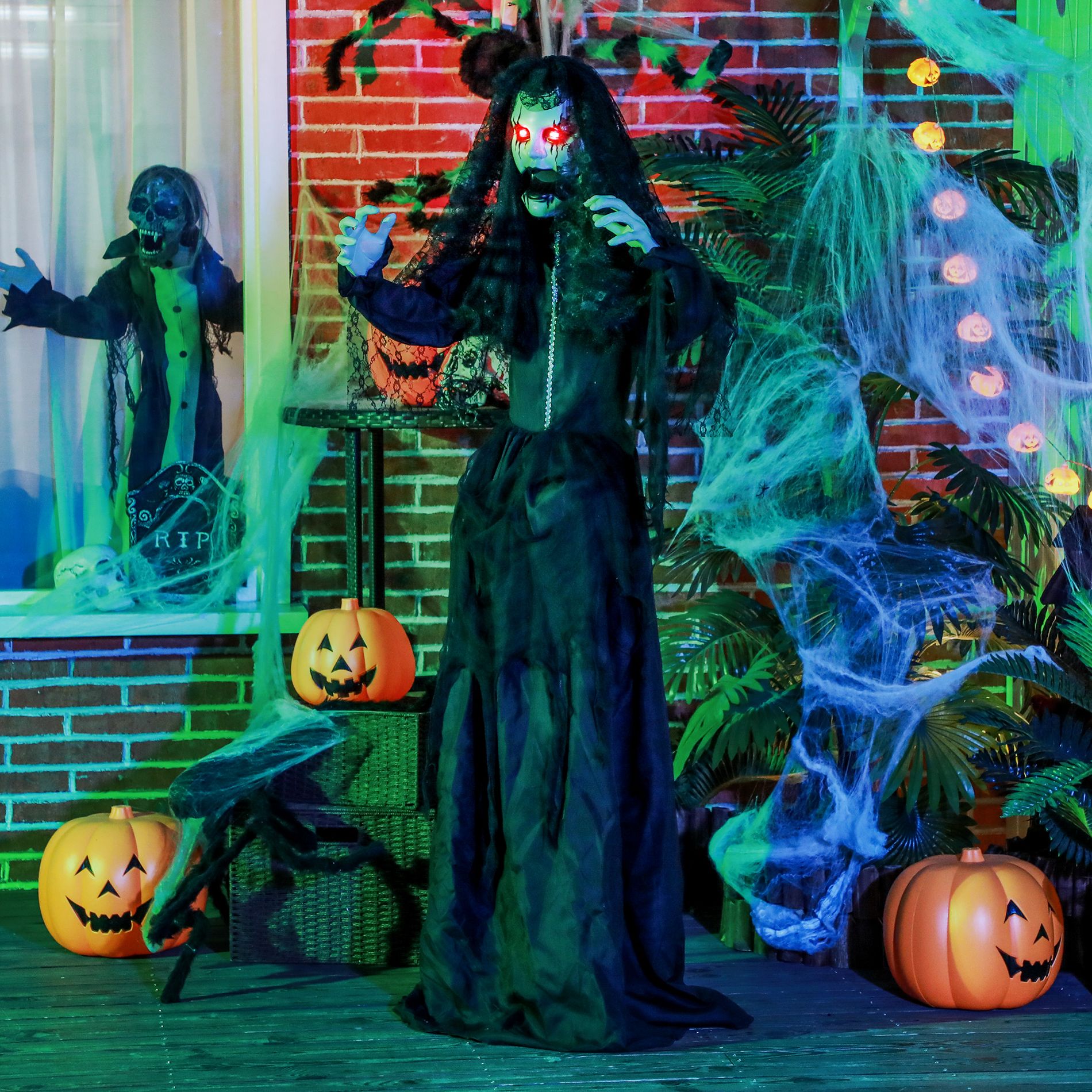 Bella Depot 67" Life Size Freestanding Scary Ghost Bride Halloween Prop for Covered Outdoor and Indoor