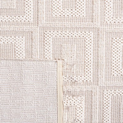 Ivory Geometric Flat Woven Synthetic 4' x 6' Area Rug