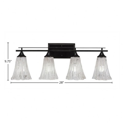 Toltec Lighting Uptowne 4 - Light Vanity in  Dark Granite with 5.5" Fluted Italian Ice Shade