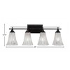 Toltec Lighting Uptowne 4 - Light Vanity in  Dark Granite with 5.5" Fluted Italian Ice Shade - 2 of 2