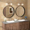 Apmir Round High Quality Aluminum Alloy Framed French Cleat Mounted Wall Decor Bathroom Vanity Mirror in matte black with 5-Year Warranty - 2 of 4