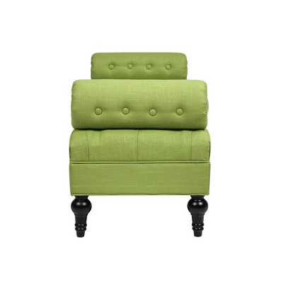 Lewis Bright Chartreuse Fabric Bolster Arm Bench