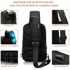 14-16 Inch Sling Bag for Men, Black Crossbody Daypack with USB Charging Port, Fits 10.2 Inch iPad, Casual Travel Shoulder Bag - 2 of 4