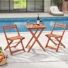Tangkula 3 PCS Outdoor Wood Bistro Set w/ 2 Folding Chairs & Dining Table for Backyard - 4 of 4