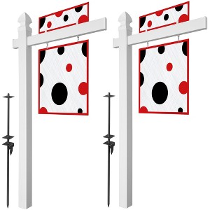 Casafield  Real Estate Sign Post for Open House and Yard Sale Signs with Flat Cap and Gothic Cap Options - Vinyl PVC - White - 1 of 4