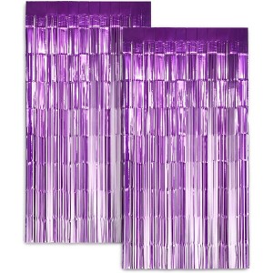 Zink Foil Curtain Backdrop, Tinsel Streamers for Photo Booth, Parties & Weddings - 2 Pack - 1 of 4