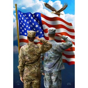 America's Heroes House Flag Military Patriotic 28" x 40" Briarwood Lane - 1 of 4