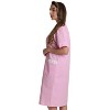Dreamcrest Womens Short Sleeve Duster, Seersucker Gingham Housecoat Women Sleepwear Embroidered Snap Front Nightgown - 2 of 3