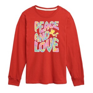 Boys' - Peanuts - Peace & Love Woodstock Long Sleeve Graphic T-Shirt - 1 of 4