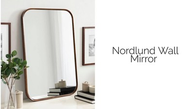 Nordlund Modern Walnut Brown Wood Framed Wall Mirror, 23x35