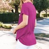 Amaryllis Women's Short-Sleeve Casual V-Neck High-Low Hem Tee Soft Lightweight Comfortable - 3 of 3
