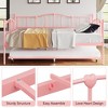 Homhougo Metal Daybed with Trundle Bed, Twin Size Day Bed with Premium Metal Frame Pink - 3 of 4