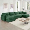 U-Shaped Sectional Sofa with Ottomans, Modular 4-Seater Couch with Hidden Storage and Pull-Out Drawers, Sofa with Fabric Cushion-Cuddlewood - 2 of 4